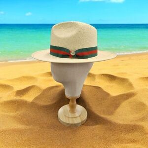 MEN'S BRUNO CAPELO VALENTINO COLLECTION STRAW FEDORA HAT FLAT WIDE 3" BRIM VA402